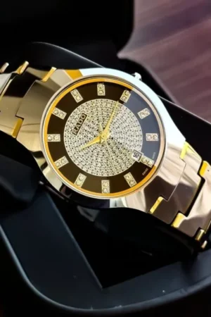 First Copy Rado Ceramic Silver & Black Watch for Men