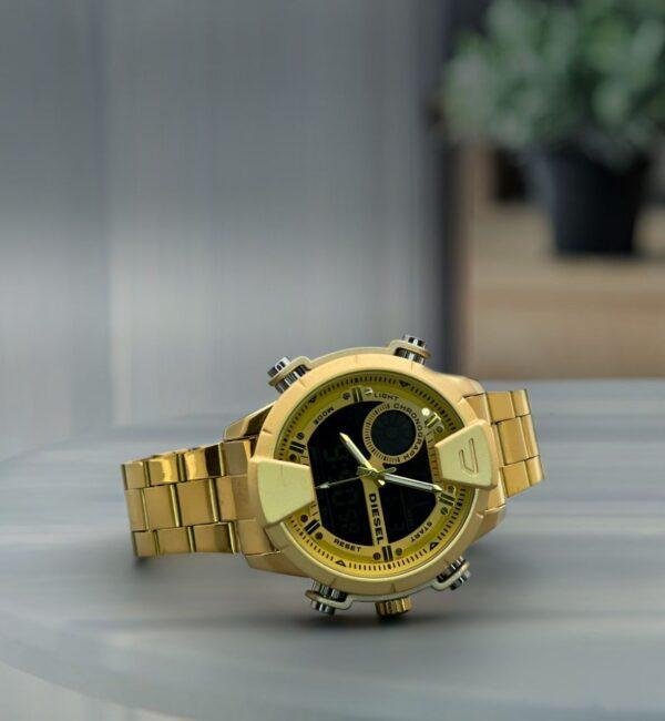 First Copy Diesel Digital Bar Golden Watch for Men - Image 3