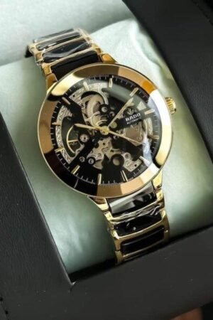 First Copy Rado Diastar Automatic Golden Black Watch for Men