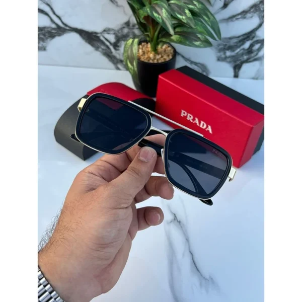 1st Copy Prada Black Gold 88079 Sunglasses for Men - Image 4