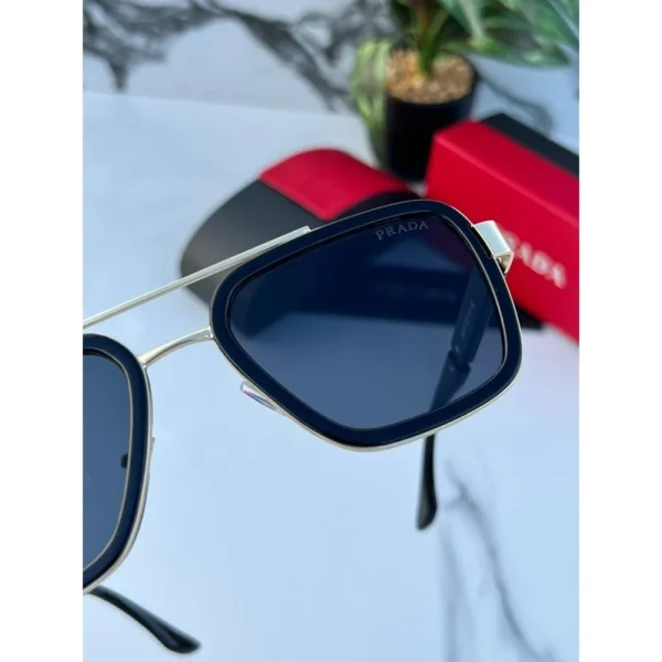1st Copy Prada Black Gold 88079 Sunglasses for Men - Image 3
