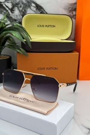 1st Copy Louis Vuitton Sunglasses for Men (Gold/Black)