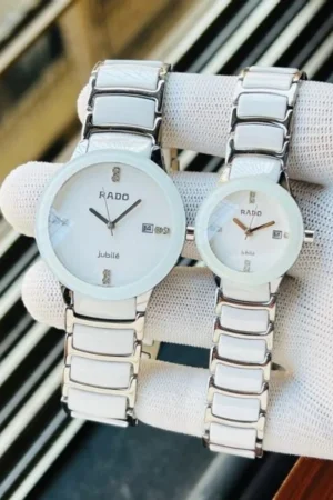First Copy Rado Jubile White & Silver Couple Watch