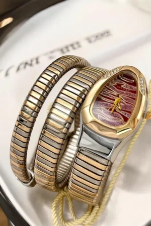 Bvlgari Watch Snake Darcy Diamond Gold Brown For Women (SUP731)