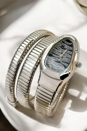 Bvlgari Watch Snake Darcy Diamond Silver For Women (SUP729)