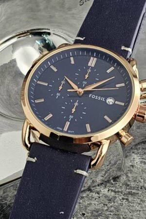 Fossil Watch : Fossil Chronograph Leather Edition Watch For Men (SG-1017)