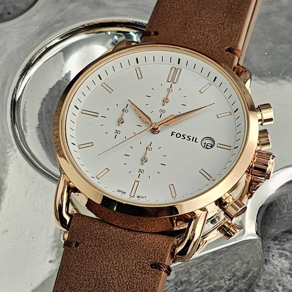 Fossil Watch : Fossil Chronograph Leather Edition Watch For Men (SG-1019)