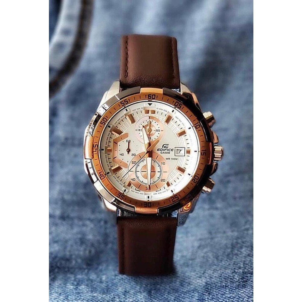 Look Men’s Edifice Watch Leather Strap (SG-183)