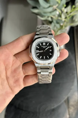 Patek Philippe Watch Nautilus Quartz Silver Black For Men (SL185)