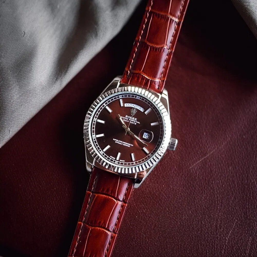 Rolex Watch Day Date Kather For Men (SL149) - Image 2