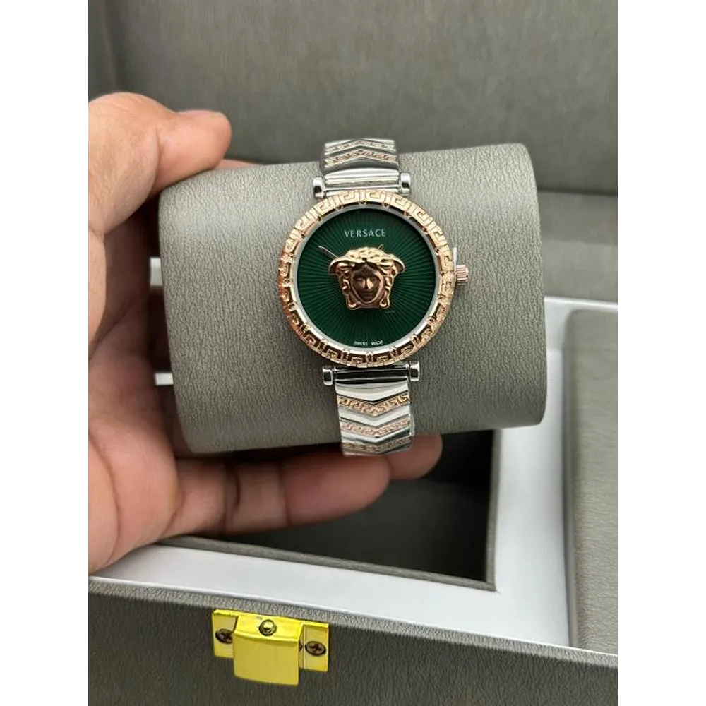 Versace Watch Rose Gold Green For Women (CS11)